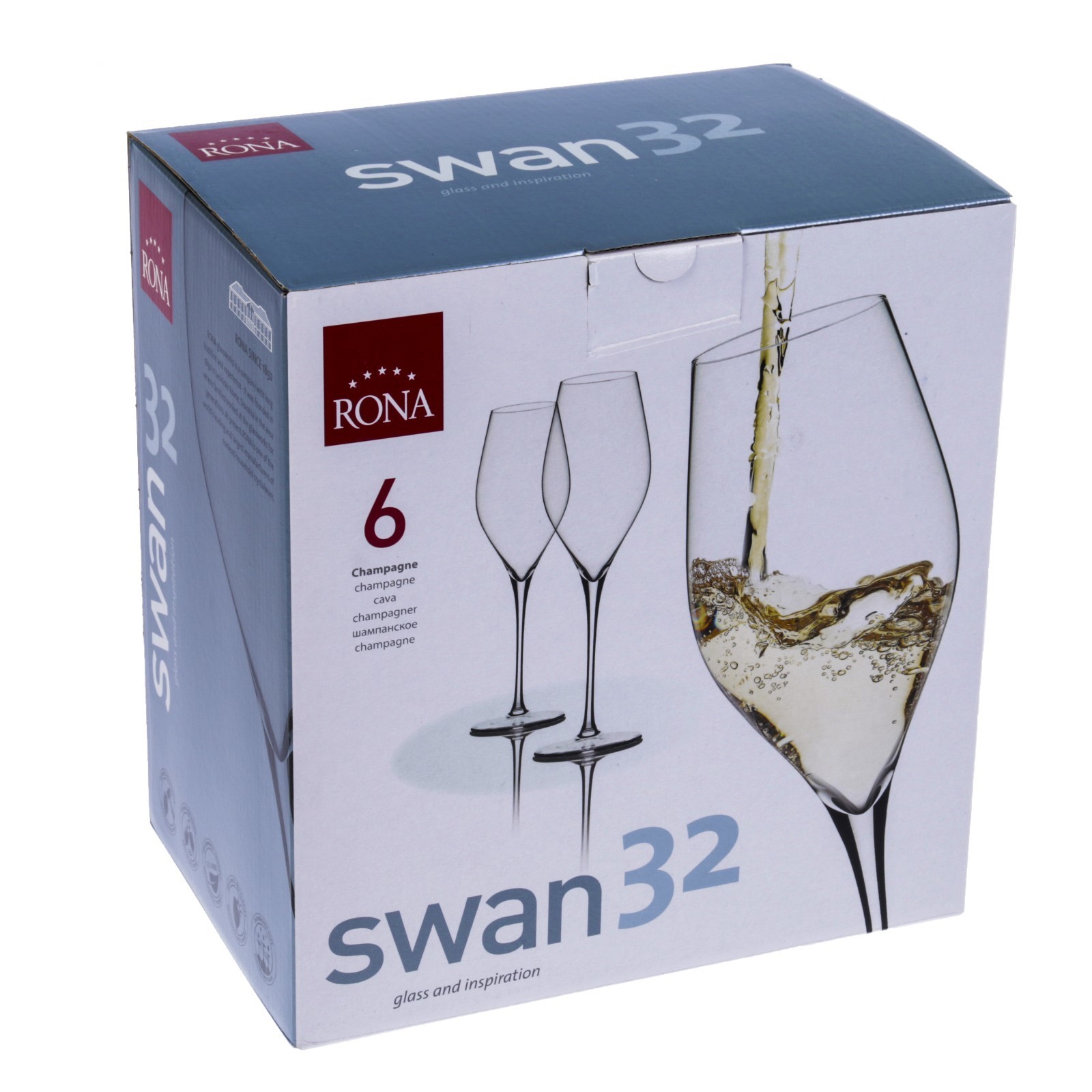 Набор для бокалов для игристого вина Swan 320 мл, Rona
