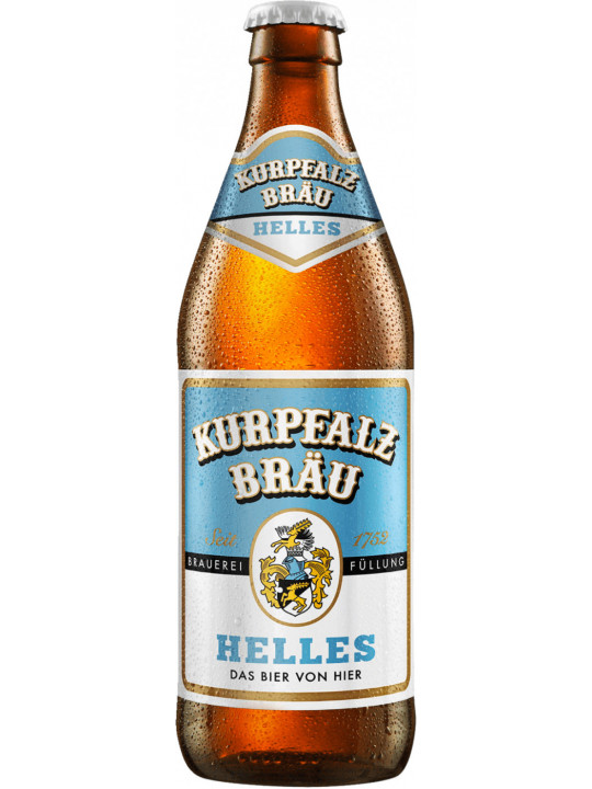 Пиво светлое фильтрованное Курпфальц Брой Хеллес стекло / Kurpfalz Brau Helles