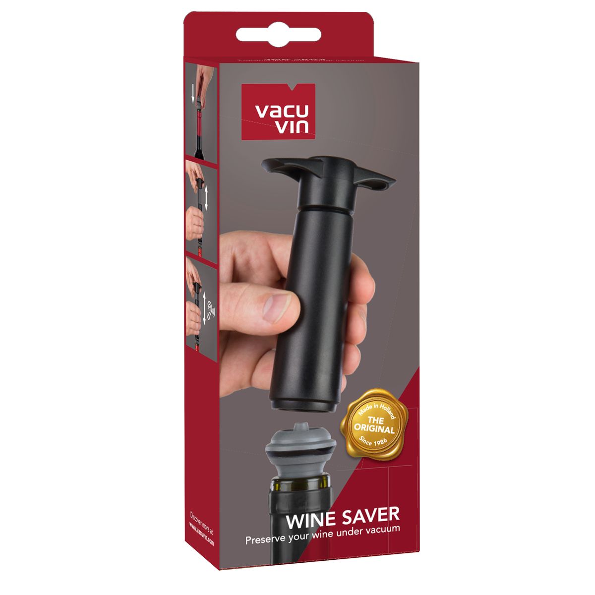 Вакуумный насос + 2 пробки VacuVin Wine Saver Giftpack, черный - подробнее Вакуумный насос + 2 пробки VacuVin Wine Saver Giftpack, черный