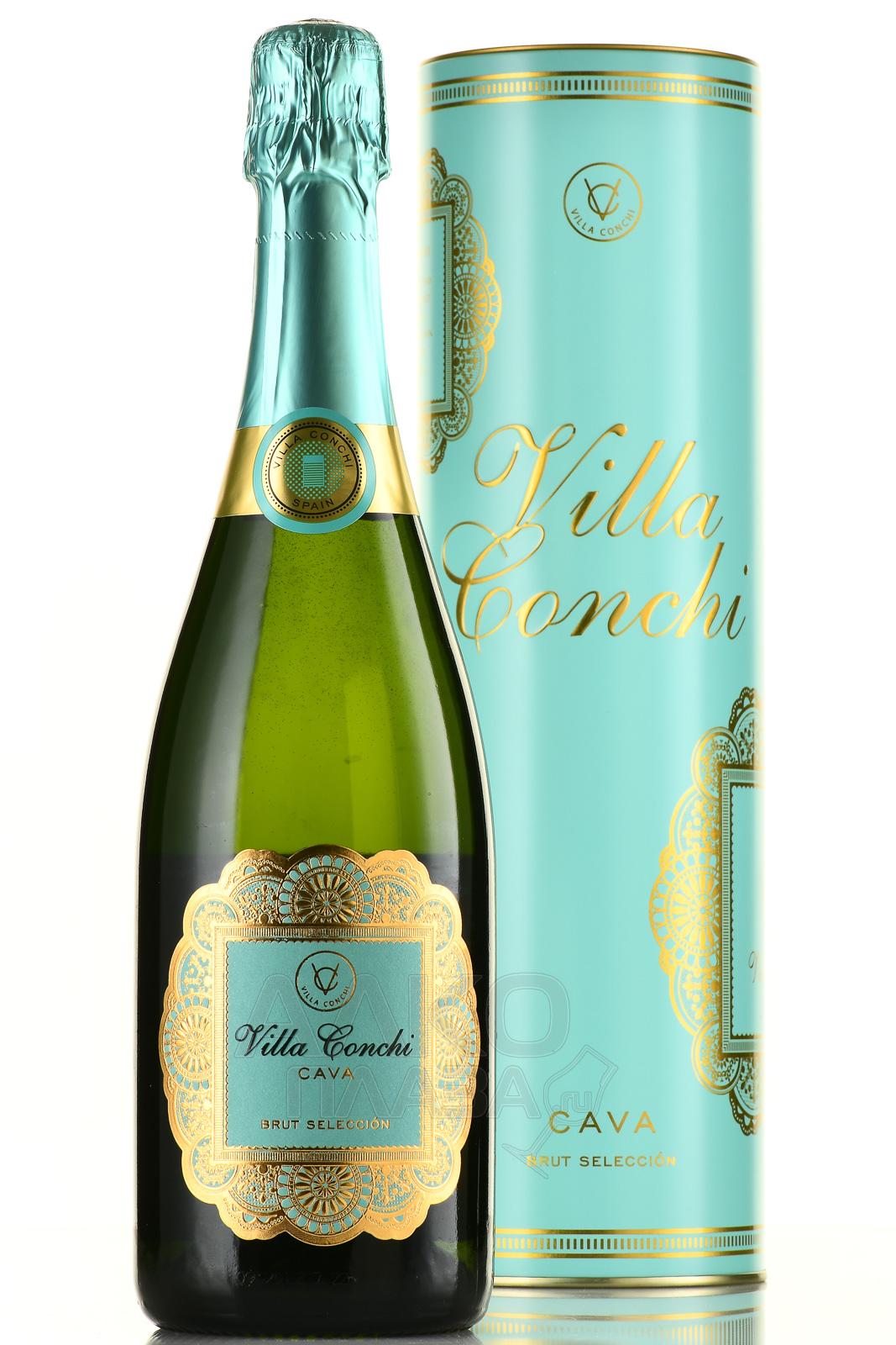 Игристое белое Кава Брют Селексьон Вилла Кончи в тубе / Cava Villa Conchi Brut