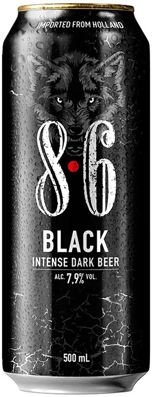Пиво темное фильтрованное 8.6 Блэк банка / 8.6 Black