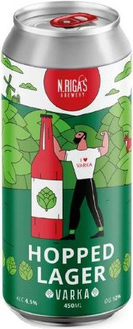 Пивоварня Новорижская Варка Хоппд Лагер  ж/б 0,45 / New Riga's Brewery Varka Hopped Lager