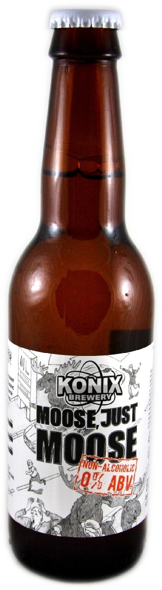 Пиво светлое фильтрованное Коникс Лось, просто Лось безалкогольное / Konix Moose, just Moose Alcohol