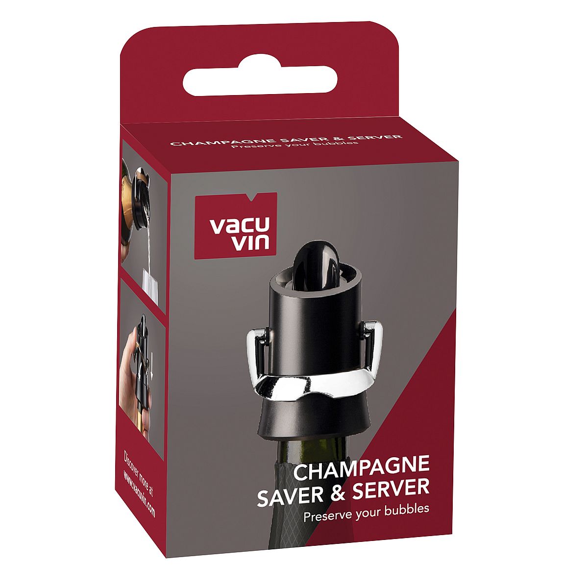 Пробка для сохранения и розлива игристых вин Champagne Saver, чёрный, VacuVin