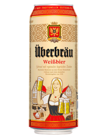Пиво светлое нефильтрованное Уберброй Вайсбир / Uberbrau Weisbier