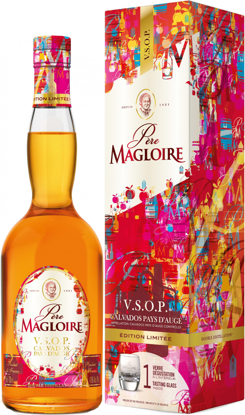 Кальвадос Пэр Маглуар Пэи д'Ож V.S.O.P. п/у и стакан/Pere Magloire Calvados VSOP gift box with glass