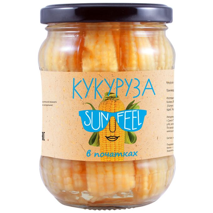 Кукуруза в початках Sunfeel 340 гр стекло