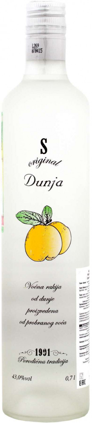Саймекс Ориджинал Ракия Айва 0,5 / S-Original Dunja