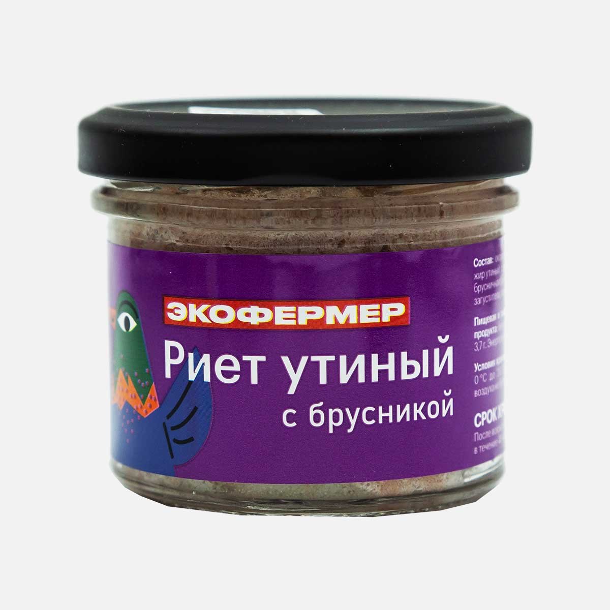 Риет утиный с брусникой ст/б 100 гр. тм Экофермер