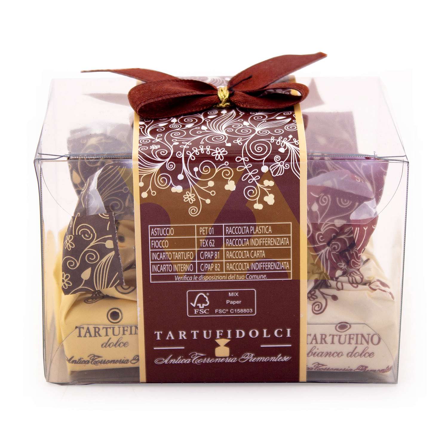 Конфеты 0128 ассорти Трюфель Дольче и Бьянко, ANTICA TORRONERIA PIEMONTESE, 0,063 кг